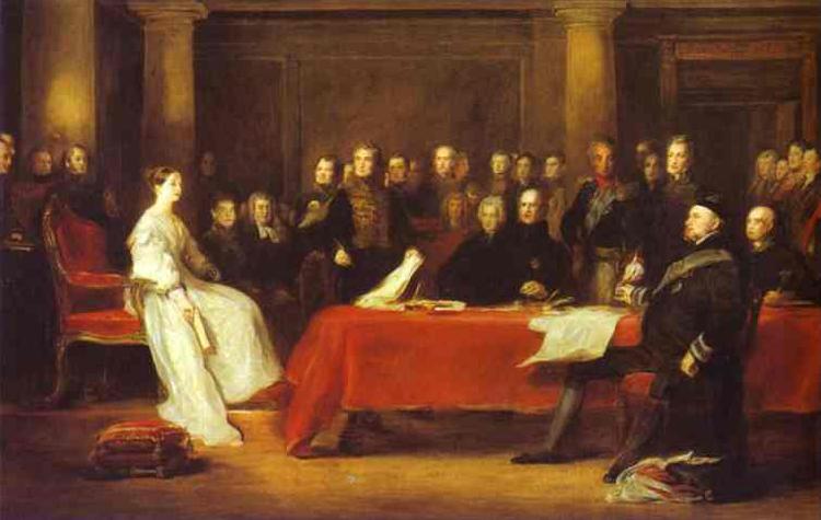 Sir David Wilkie Victoria holding a Privy Council meeting oil painting image